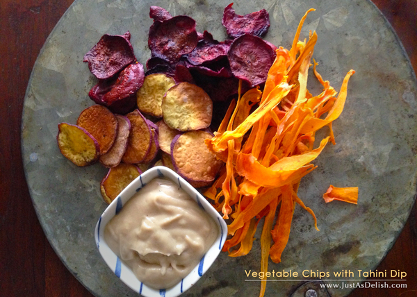 Vegetable Chips with Tahini Dip