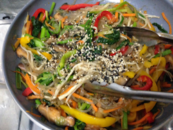 Korean Vegetable Japchae (Stir Fry Vermicelli)