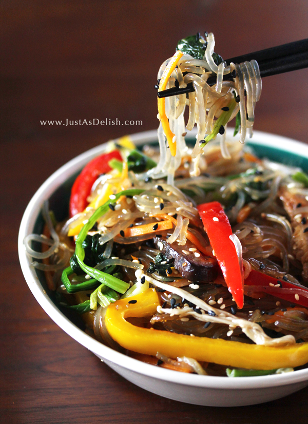 Korean Vegetable Japchae (Stir Fry Vermicelli)