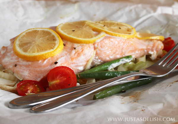 Baked Salmon Packets & Vegetable