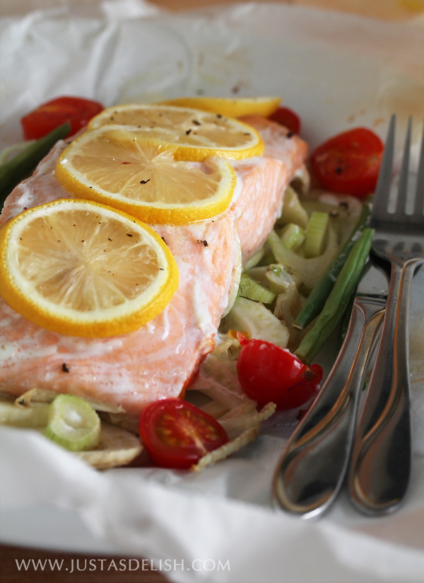 Baked Salmon Packets & Vegetable