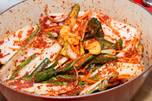 Bok Choy Kimchi with Cucumbers