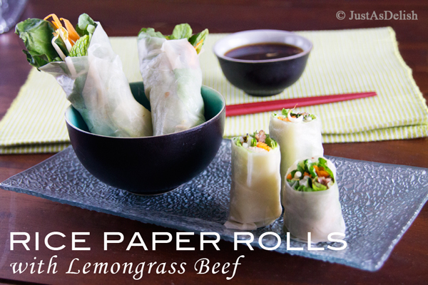 Vietnamese Lemongrass Beef Rice Paper Rolls
