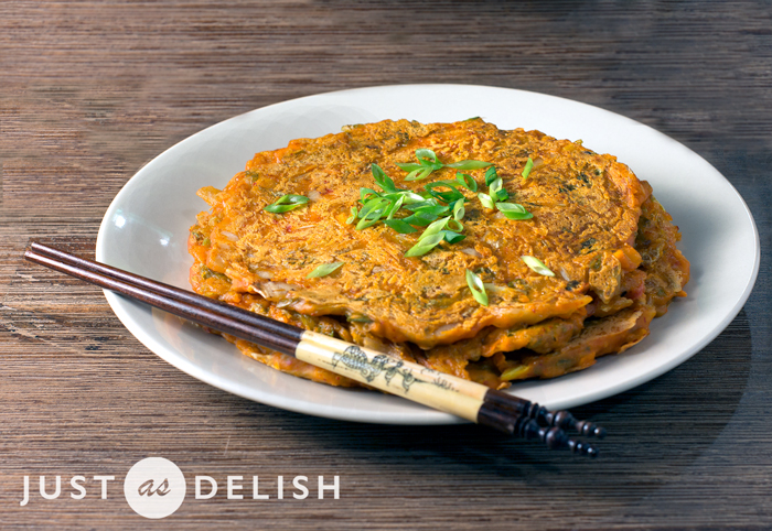 Kimchi Pancake (Kimchijeon) | Justasdelish.com